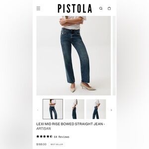 PISTOLA Lexi Bowed Straight Leg Jeans